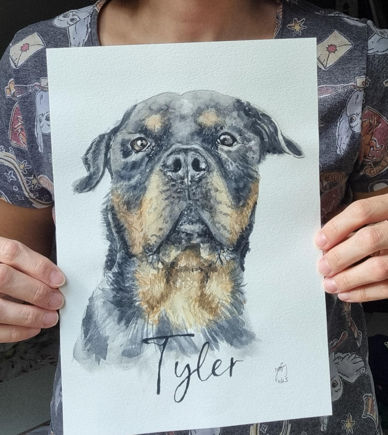 presente aquarela pet de cachorro Rottweiler memorial pet falecido presente aquarela pet de cachorro Rottweiler memorial pet falecido