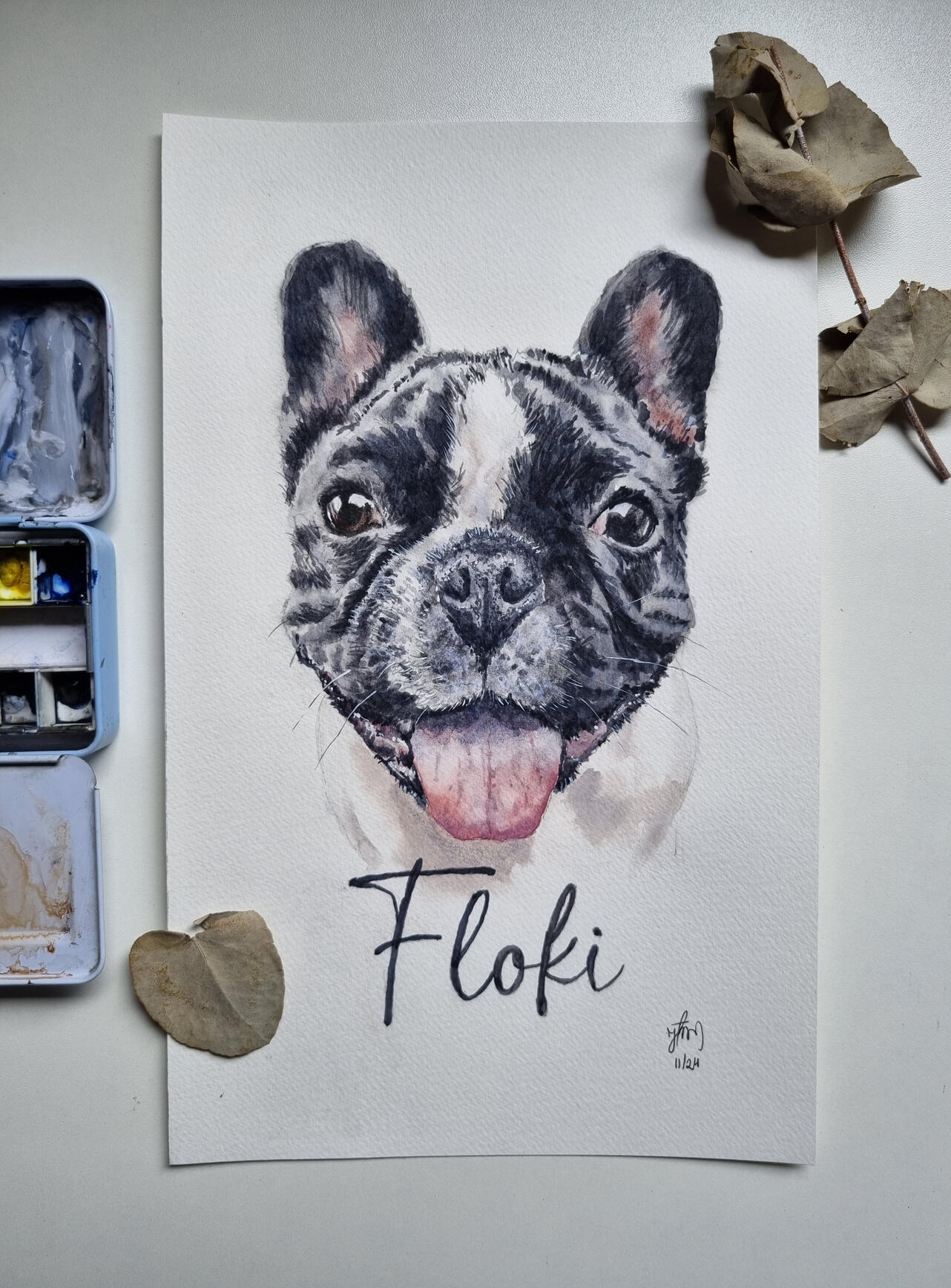 presente de aquarela pet de bulldog francês buldogue francês memorial presente de aquarela pet de bulldog francês buldogue francês memorial